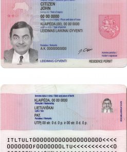 Lithuania (Litva) residence permit card template in PSD format, fully editable (2012 - 2020)