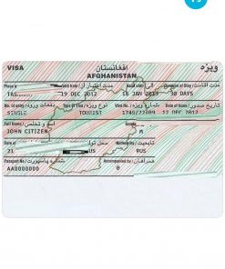 AFGHANISTAN visa PSD template, fully editable