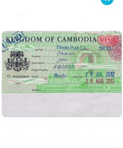 CAMBODIA visa PSD template, fully editable