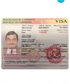 CAMEROON visa PSD template, completely editable, with fonts