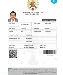 Gibraltar electronic visa PSD template, completely editable