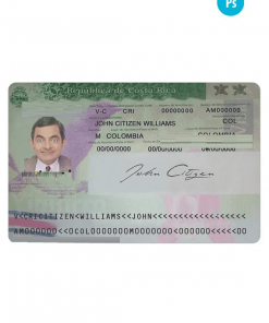 Costa Rica visa PSD template, completely editable, with fonts