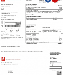 Ukraine Elektrograd electricity utility bill template in Word and PDF format