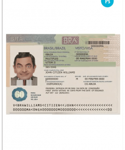 Brazil Visa PSD template, with fonts