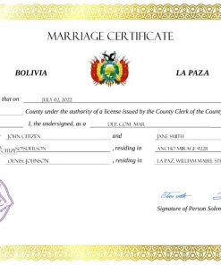 Bosnia & Herzegovina marriage certificate Word and PDF template, fully editable