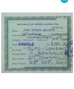SIERRA LEONE tourist visa PSD template, fully editable,