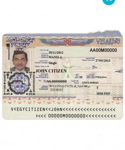 EGYPT tourist visa PSD template, completely editable, with fonts