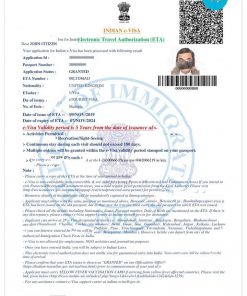 INDIA electronic visa PSD template, fully editable