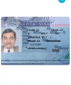 SERBIA travel visa PSD template, with fonts