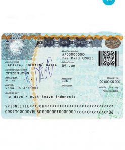 INDONESIA travel visa PSD template, with fonts