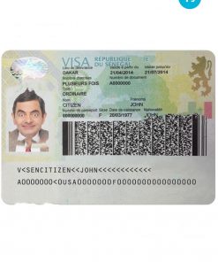 SENEGAL travel visa PSD template, completely editable, with fonts