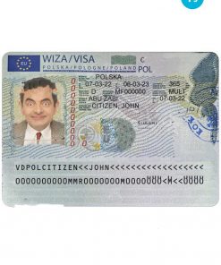 POLAND travel visa PSD template, completely editable, with fonts