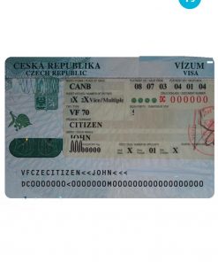 CZECH REPUBLIC entrance visa PSD template, with fonts