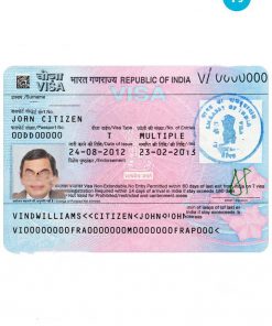 INDIA tourist visa PSD template, completely editable, with fonts