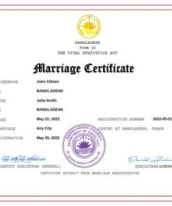Bangladesh marriage certificate Word and PDF template, fully editable