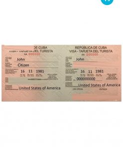 CUBA tourist visa PSD template, fully editable