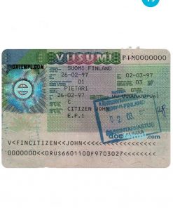 FINLAND entry visa PSD template, completely editable, with fonts