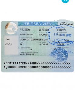 ERITREA entry visa PSD template, with fonts