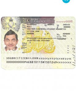 UNITED KINGDOM entry visa PSD template, completely editable, with fonts
