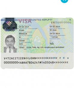 TANZANIA travel visa PSD template, fully editable