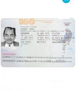 TAIWAN entry visa PSD template, completely editable, with fonts