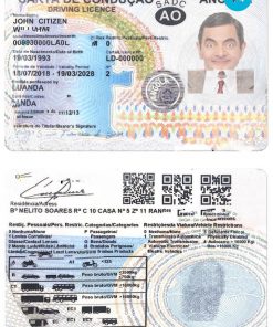 Angola driving license template in PSD format, 2018-2028