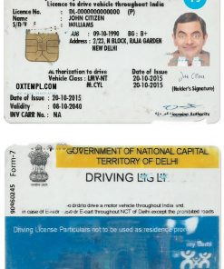 India (Delhi) driving license PSD template, with fonts