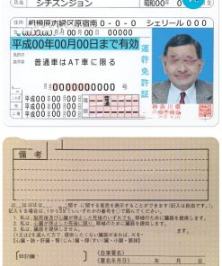 Japan driving license PSD template, version 2