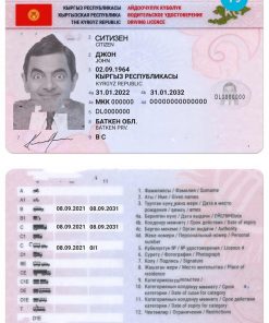 Kyrgyzstan driving license template in PSD format, 2019 – present