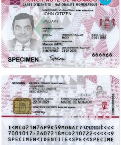 Monaco digital identity card PSD template, with fonts