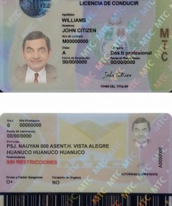 Peru driving license template in PSD format