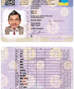 Ukraine driving license template in PSD format, 2021 – present