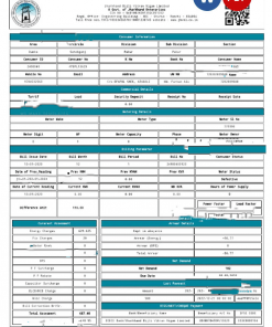 INDIA JHARKHAND BIJLI VITRAN NIGAM LTD. utility bill Word and PDF template