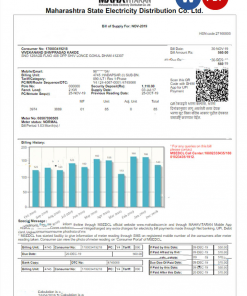 INDIA MAHARASHTRA ELETRICITY utility bill Word and PDF template