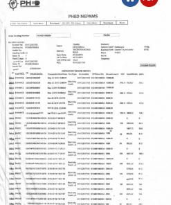 INDIA PHED utility bill Word and PDF template