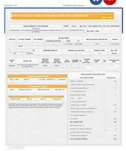 INDIA TAMILNADU utility bill Word and PDF template