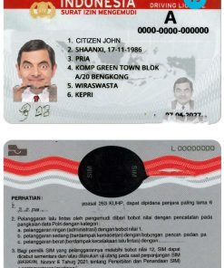 Indonesia driving license template in PSD format, 2019 – present
