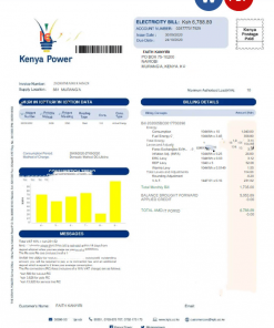KENYA KENYA POWER utility bill Word and PDF template