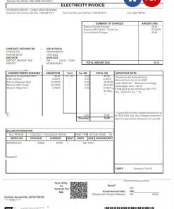 MALAYSIA SARAWAK ENERGY utility bill Word and PDF template