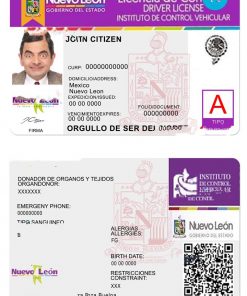 Mexico Nuevo Leon driving license template in PSD format, fully editable