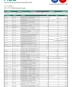 PAKISTAN HBL utility bill Word and PDF template