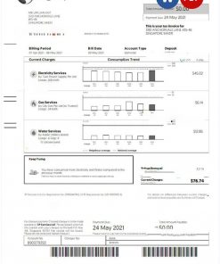 SINGAPORE SP GROUP utility bill Word and PDF template