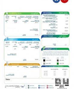 UAE DUBAI FEDERAL ELECTRICITY & WATER AUTHORITY utility bill Word and PDF template