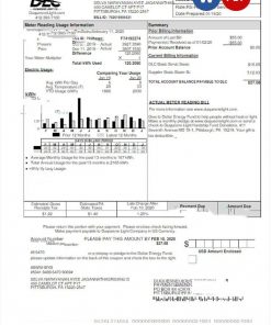 USA DLC utility bill Word and PDF template