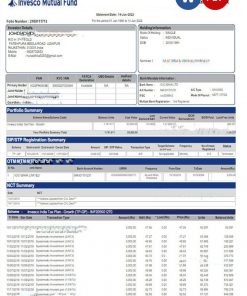 INDIA INVESCO MUTUAL FUND bank statement Word and PDF template